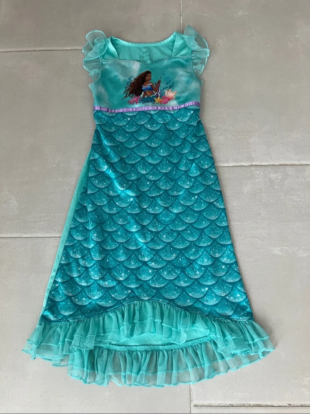 DISNEY Toddler Girls Little Mermaid Nightgown | XS 4-5 - Picture 7 of 8